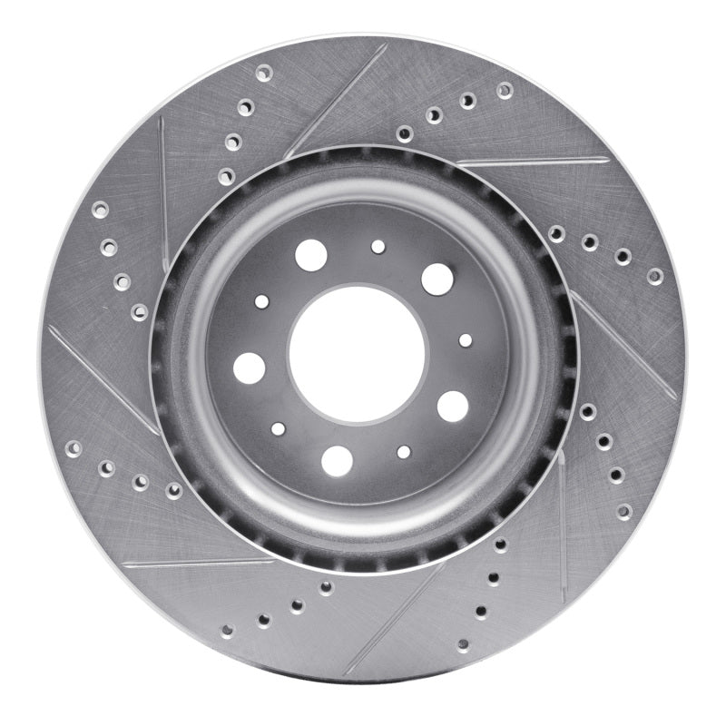 R1 17-25 Tesla Model 3 Front Right Drilled & Slotted Silver Brake Rotor