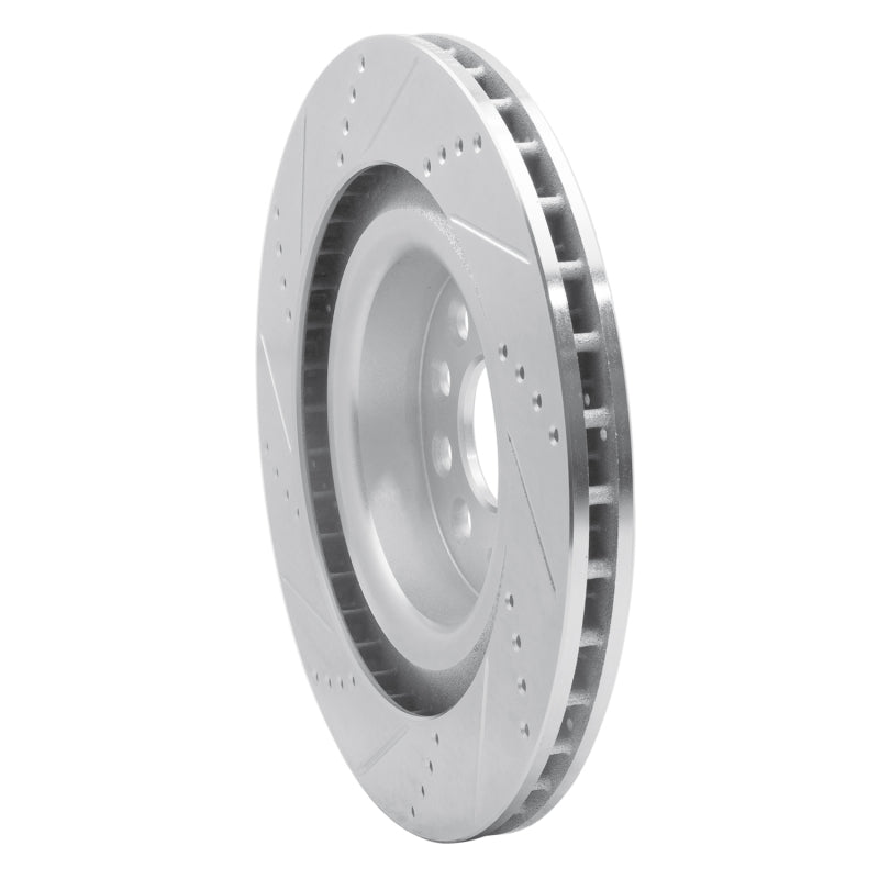 R1 12-21 Tesla Model S Rear Right Drilled & Slotted Silver Brake Rotor