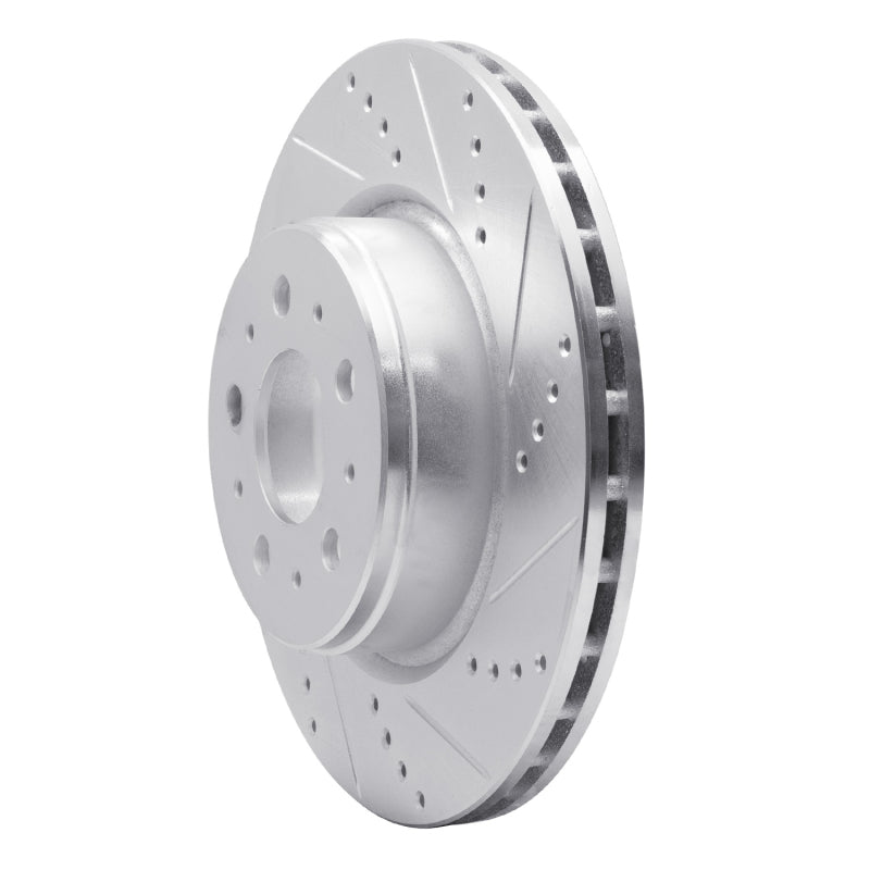 R1 17-25 Tesla Model 3 Front Right Drilled & Slotted Silver Brake Rotor