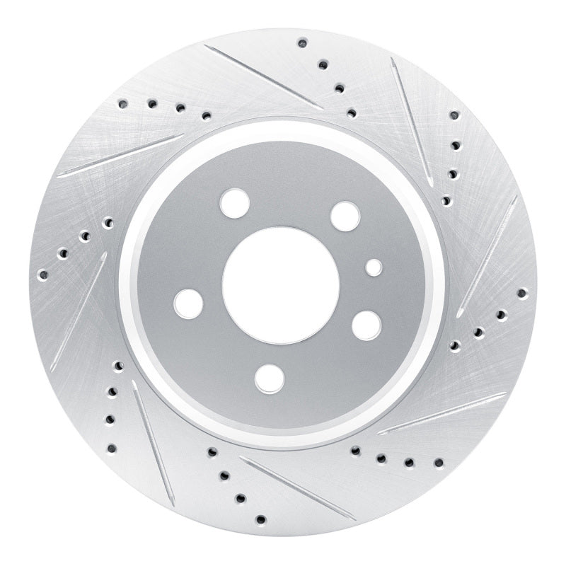 R1 17-25 Tesla Model 3 Rear Right Drilled & Slotted Silver Brake Rotor