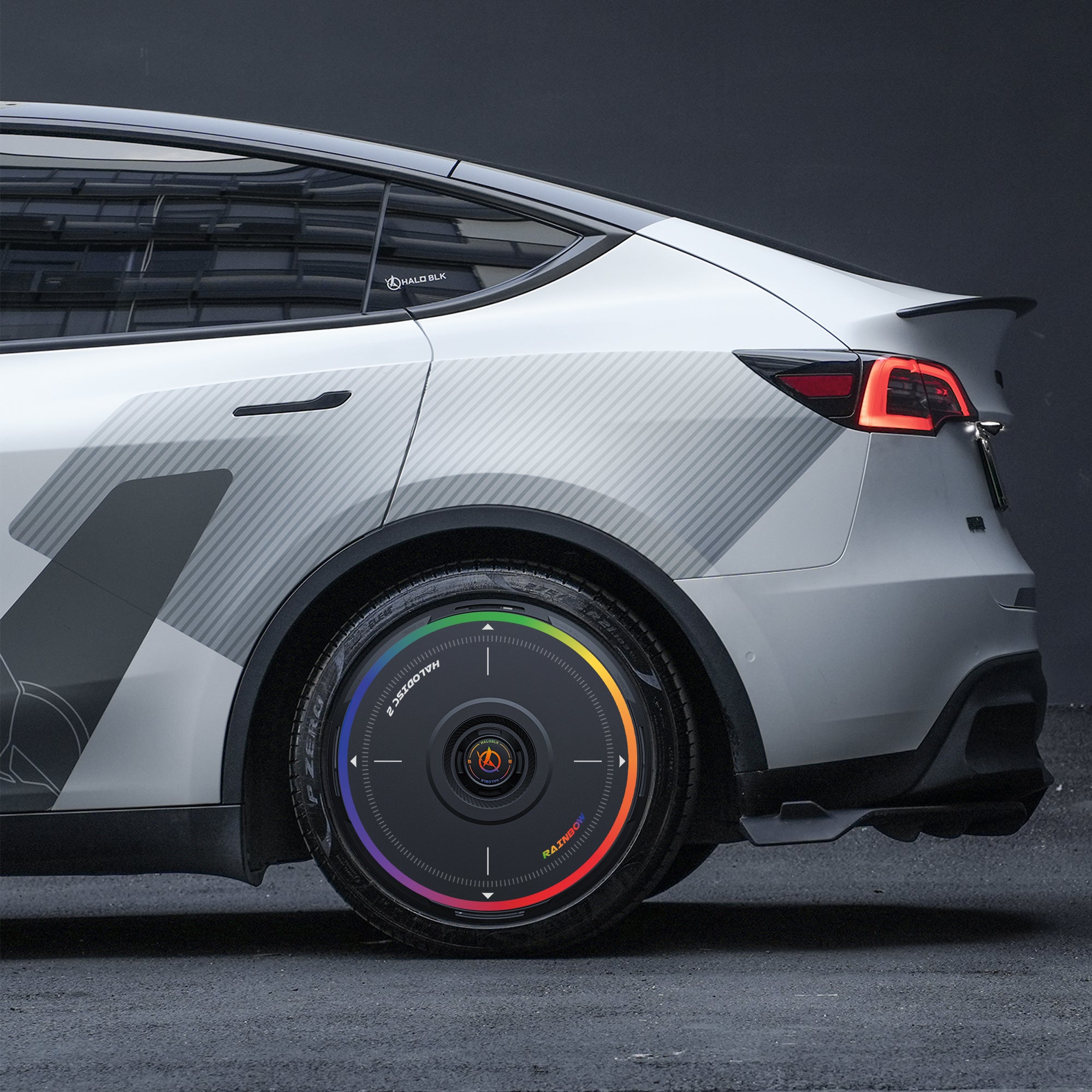 HALODISC 2 Wheel Covers for Tesla Model Y 20" Induction Wheels丨Rainbow Road