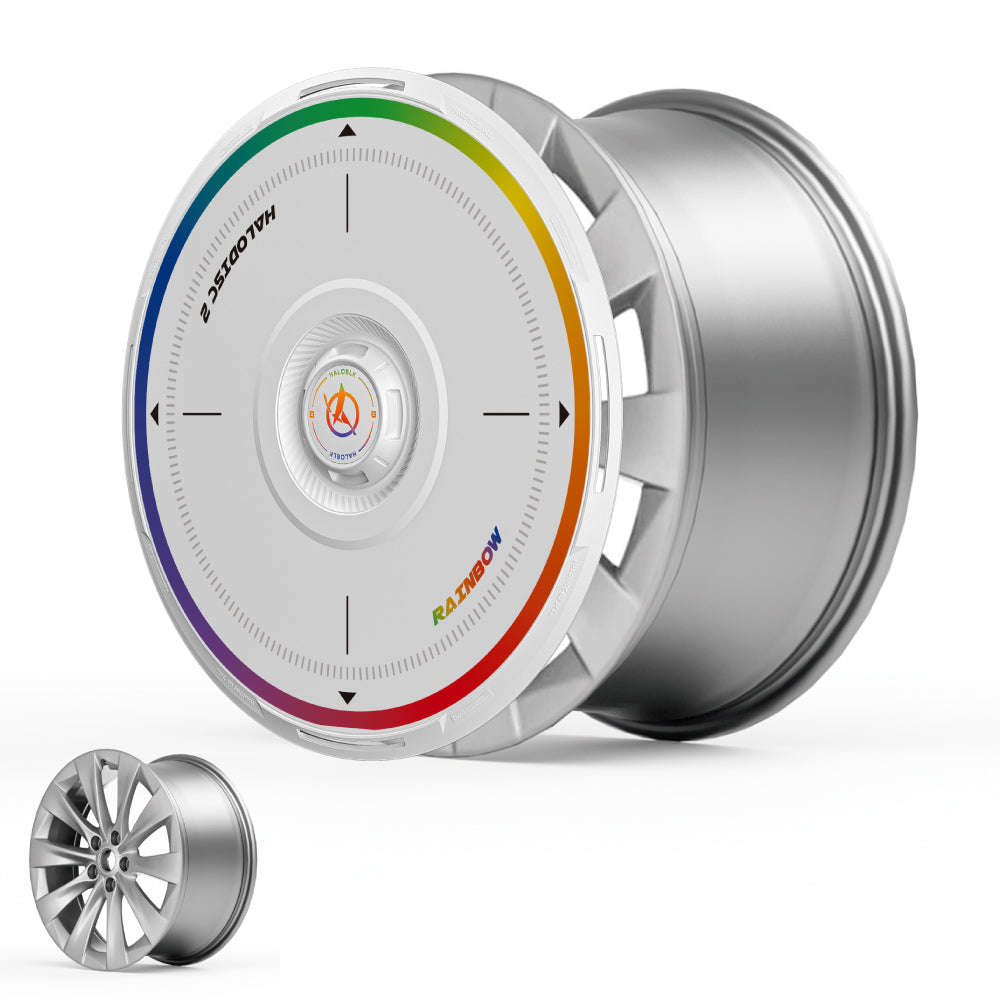 HALODISC 2 Wheel Covers for Tesla Model S 19" Slipstream Wheels丨Rainbow Road