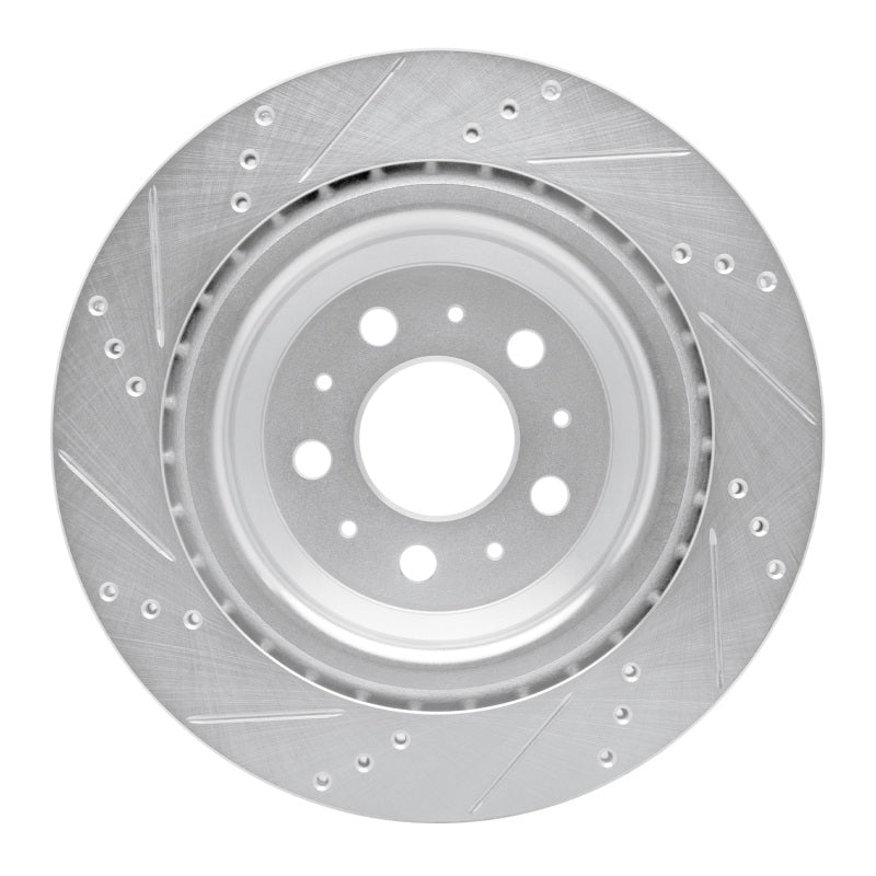 R1 17-25 Tesla Model 3 Rear Right Drilled & Slotted Silver Brake Rotor