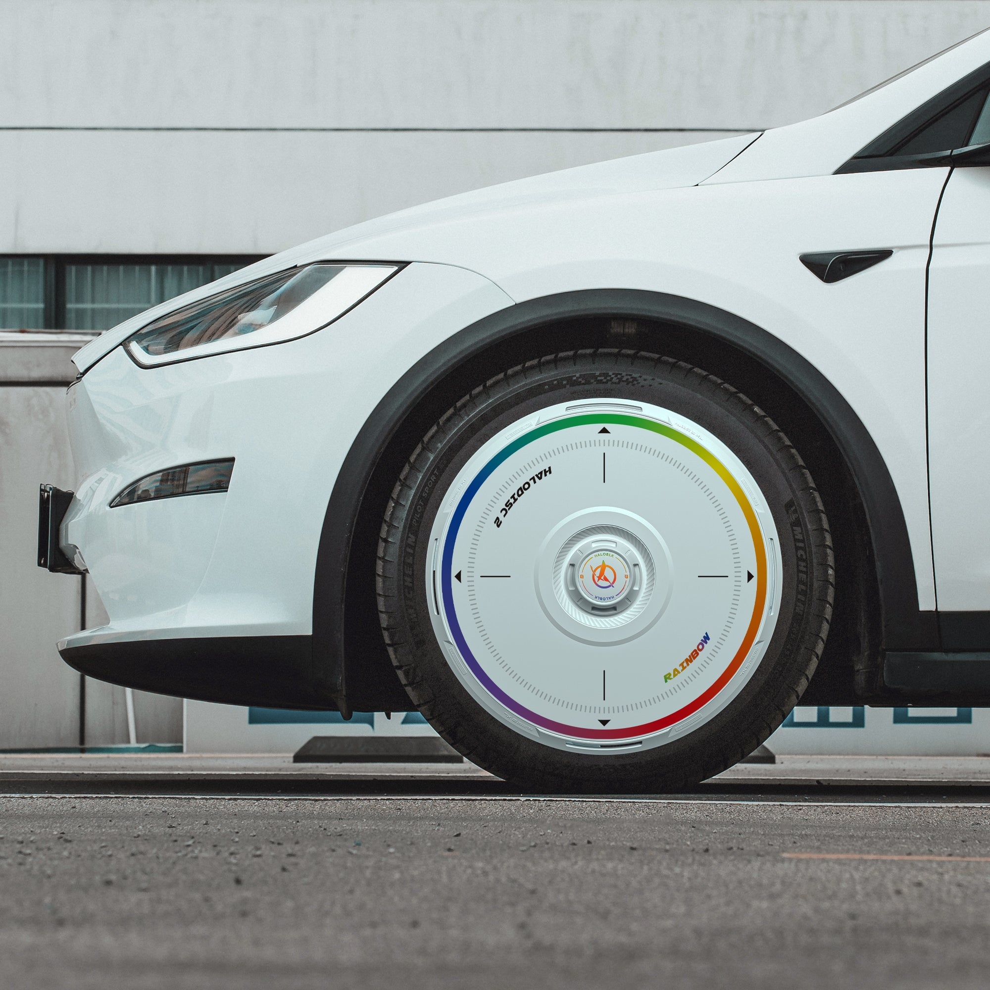 HALODISC 2 Wheel Covers for Tesla Model X 2016-2020 20" Slipstream Wheels丨Rainbow Road