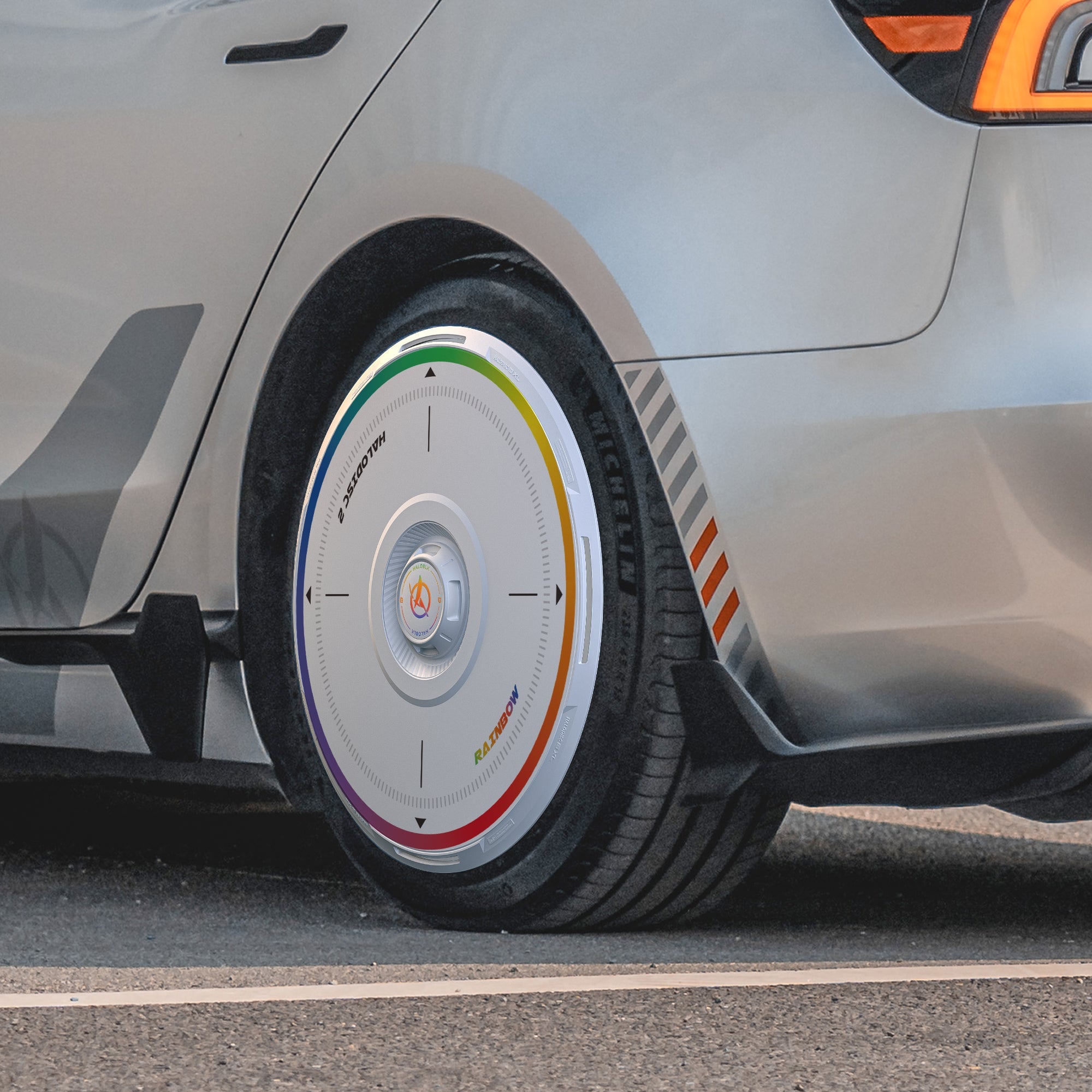 HALODISC 2 Wheel Covers for Tesla Model 3 Highland 19" Nova Wheels丨Rainbow Road