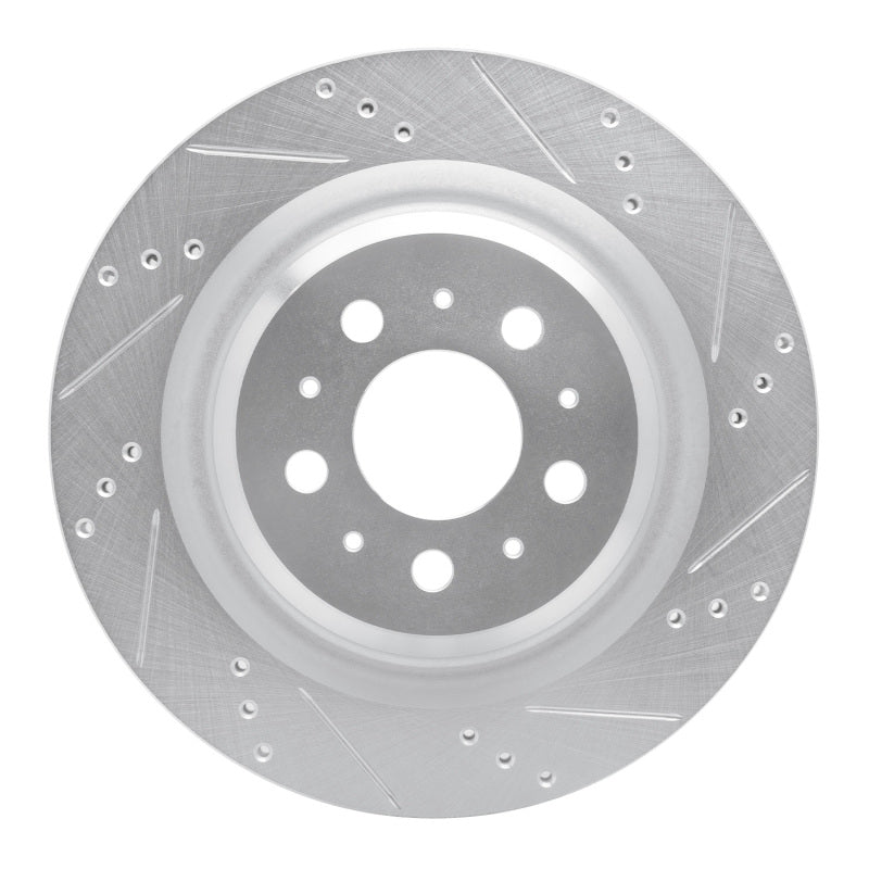 R1 17-25 Tesla Model 3 Rear Right Drilled & Slotted Silver Brake Rotor