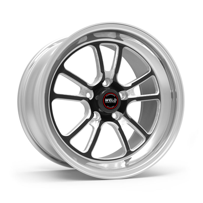 Weld S70 RT-S 18x9.5in / 5x120.65 BP / 7.7in. BS - Black Center - Polished Shell Wheel