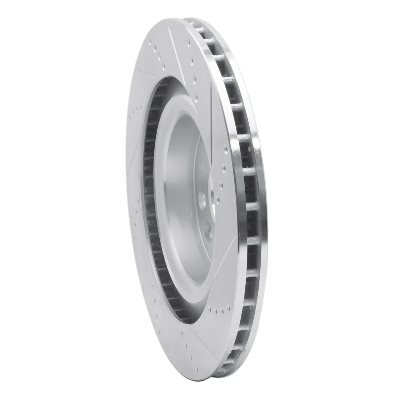 R1 12-21 Tesla Model S Rear Left Drilled & Slotted Silver Brake Rotor