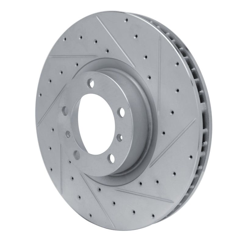 R1 10-24 Audi RS e-Tron GT Right Front Drilled & Slotted Silver Brake Rotor