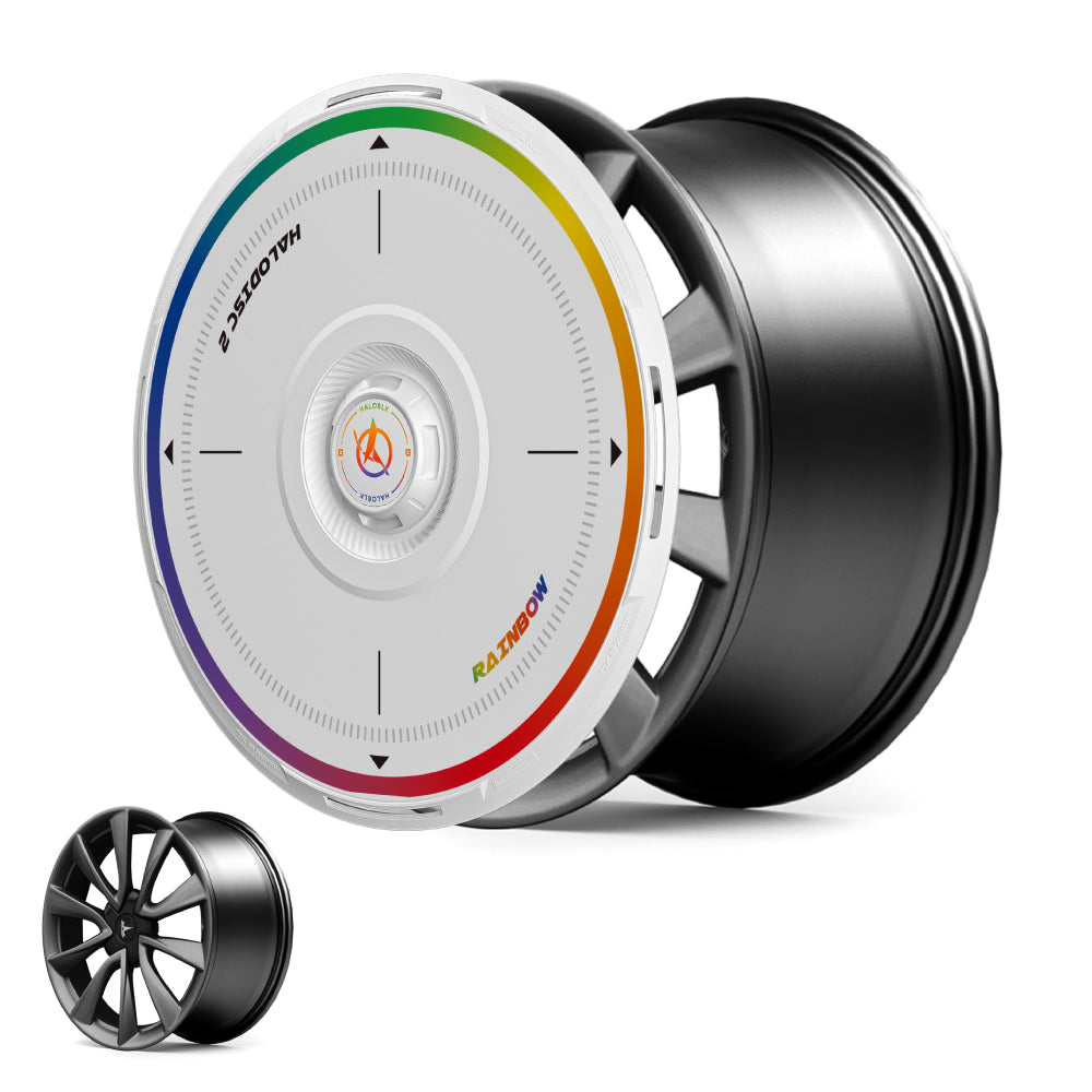 HALODISC 2 Wheel Covers for Tesla Model 3 2018-2023 20" Performance Wheels丨Rainbow Road