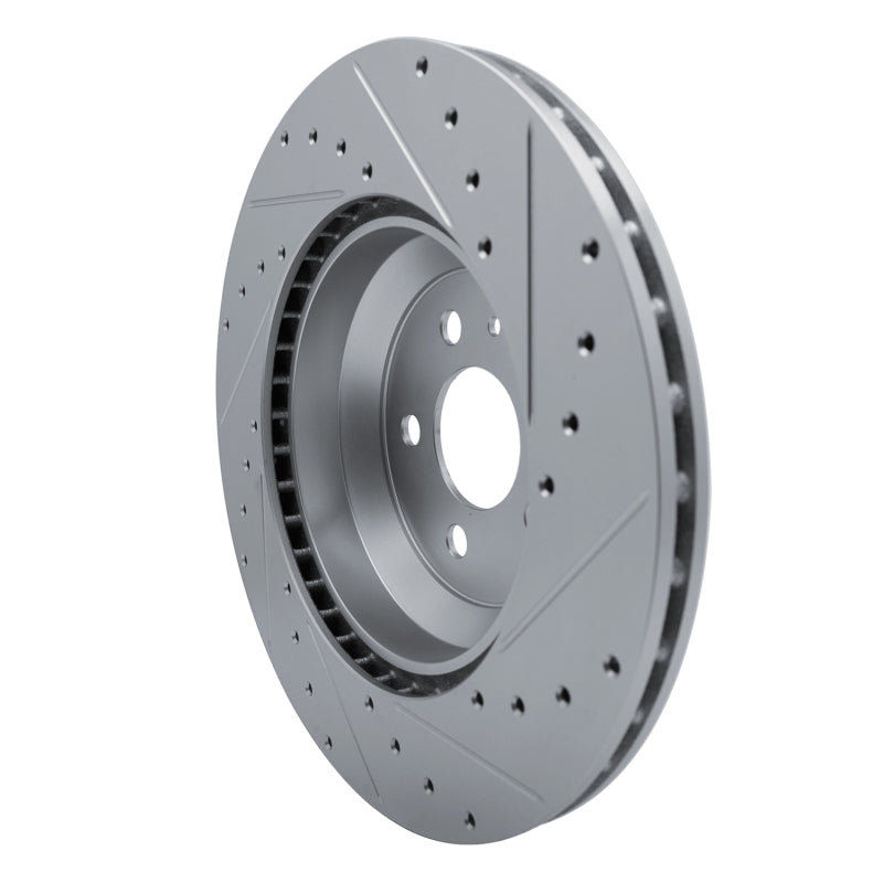 R1 17-25 Tesla Model 3 Front Left Drilled & Slotted Silver Brake Rotor