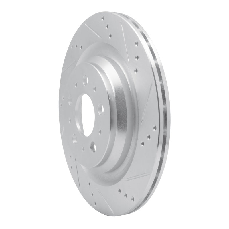 R1 17-25 Tesla Model 3 Rear Right Drilled & Slotted Silver Brake Rotor