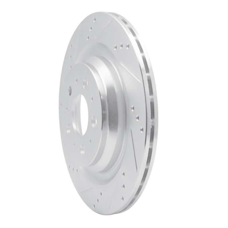 R1 17-25 Tesla Model 3 Rear Left Drilled & Slotted Silver Brake Rotor