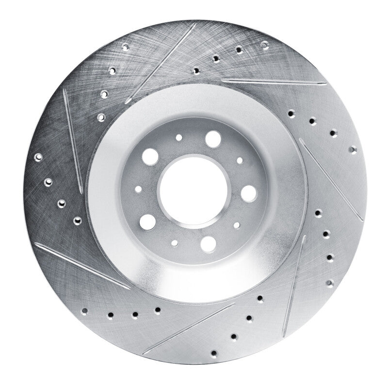 R1 20-25 Tesla Model Y Rear Right Drilled & Slotted Silver Brake Rotor