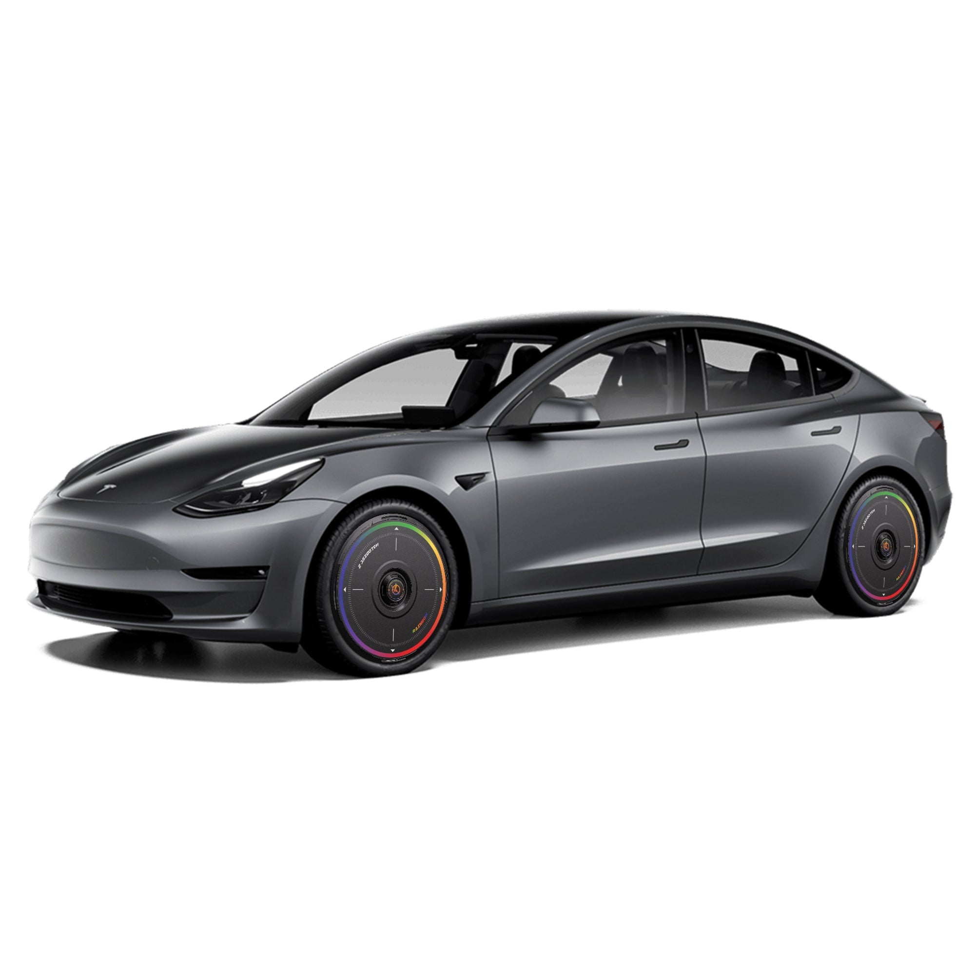 HALODISC 2 Wheel Covers for Tesla Model 3 2021-2023 20" Überturbine Wheels丨Rainbow Road