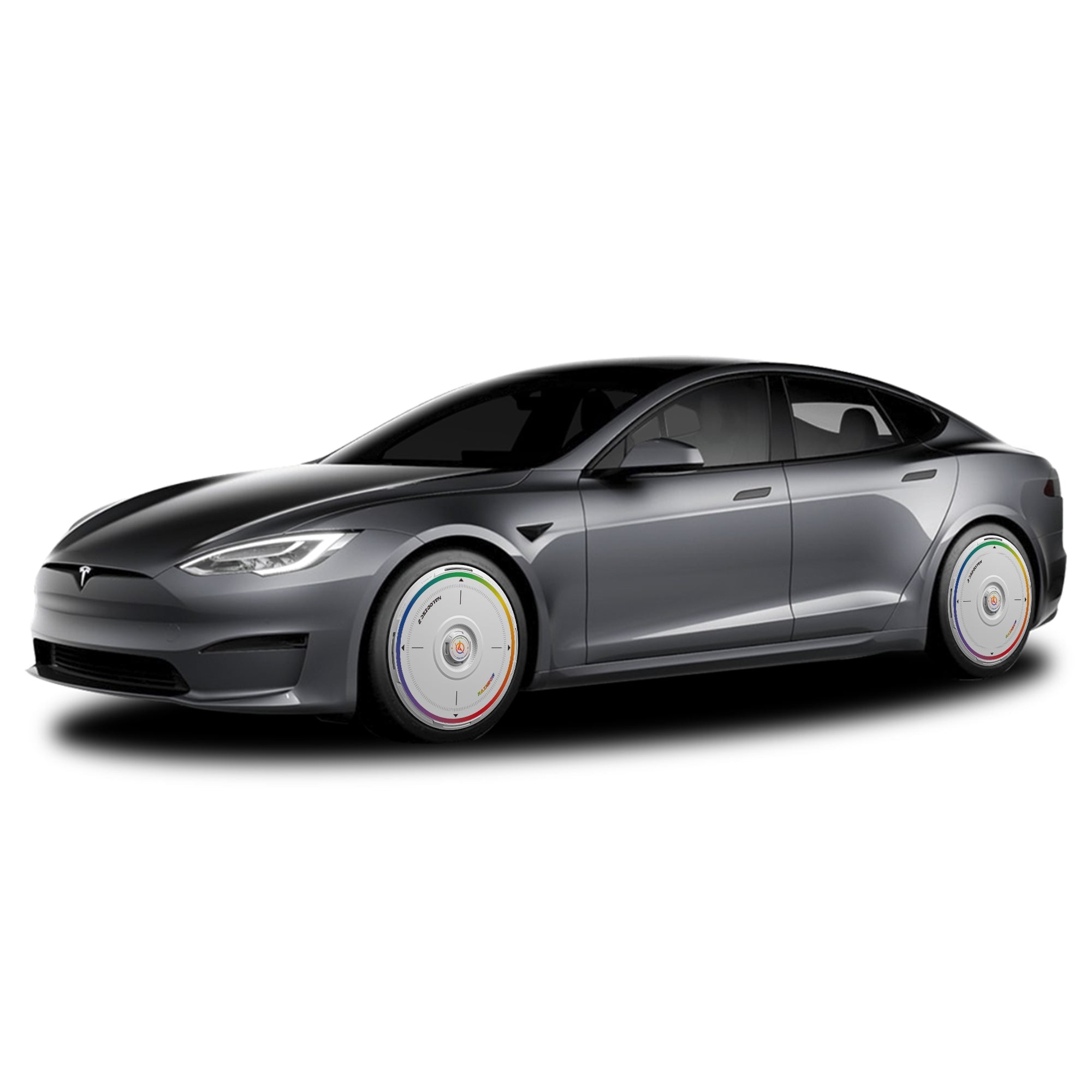 HALODISC 2 Wheel Covers for Tesla Model S 19" Slipstream Wheels丨Rainbow Road