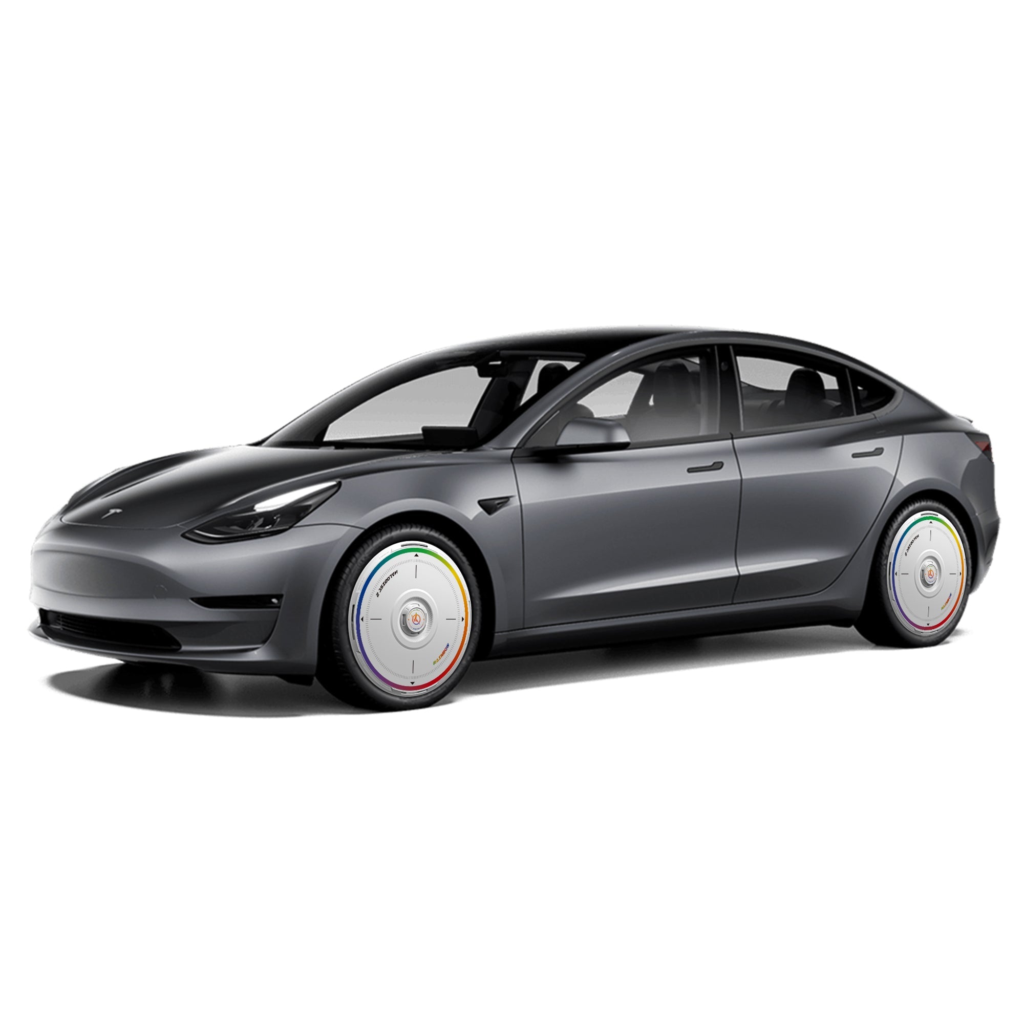 HALODISC 2 Wheel Covers for Tesla Model 3 2018-2023 19" Stiletto Wheels丨Rainbow Road