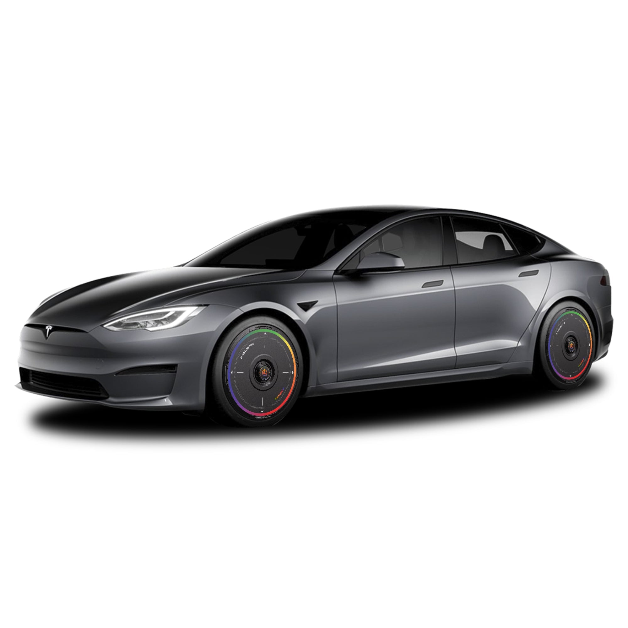 HALODISC 2 Wheel Covers for Tesla Model S 21" Arachnid Wheels丨Rainbow Road